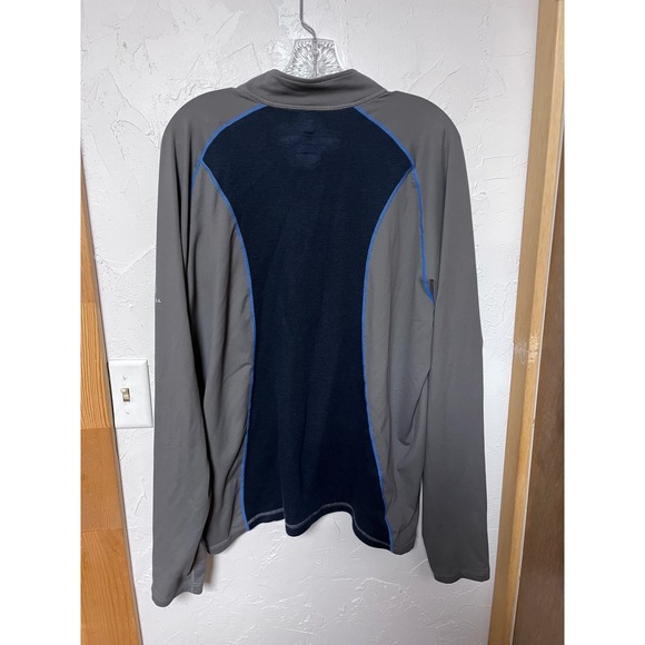 Merrell Men's XL Quarter Zip Pullover Long Sleeve Shirt Blue Gray Performance - Picture 5 of 5